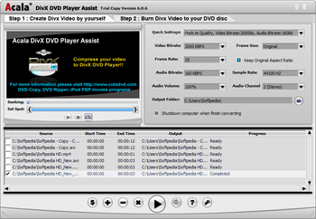 Acala DivX DVD Player Assist screenshot