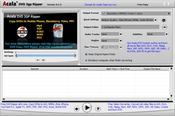 Acala DVD 3GP Ripper screenshot