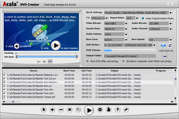 Acala DVD Creator screenshot
