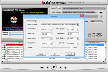 Acala DVD PSP Ripper screenshot 2