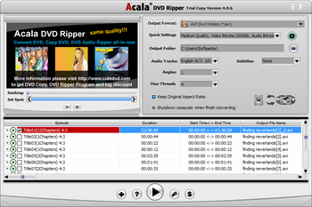 Acala DVD Ripper screenshot