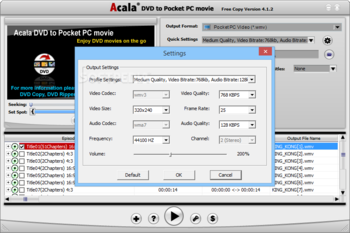 Acala DVD to Pocket PC Movie screenshot 2