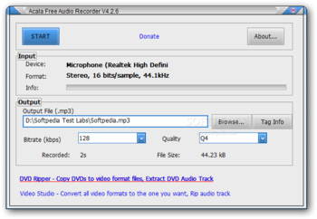 Acala Free Audio Recorder screenshot