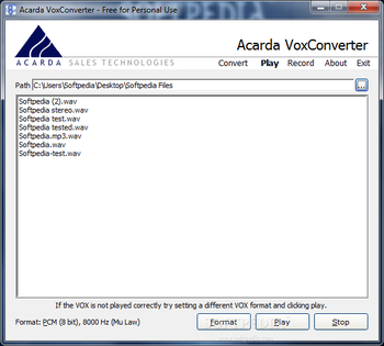 Acarda VoxConverter screenshot 2