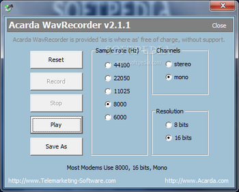 Acarda WavRecorder screenshot