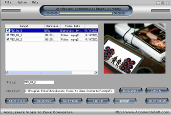 Acc-Soft Video to Zune Converter screenshot