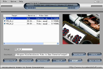 Acc-Soft Video to Zune Converter screenshot 3