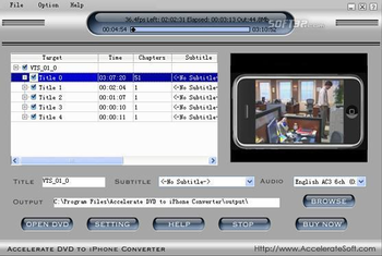 Accelerate DVD to iPhone Converter screenshot 2