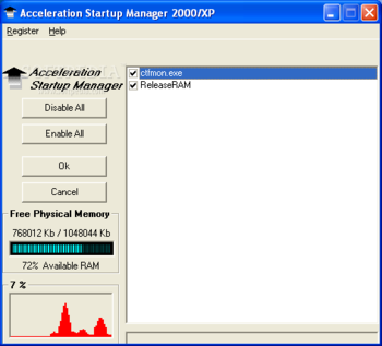 Acceleration Startup Manager + Release RAM Bundle screenshot