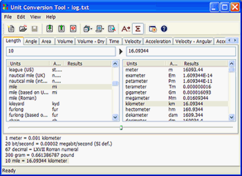 AccelWare Unit Conversion Tool screenshot