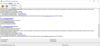 Accent EXCEL Password Recovery screenshot 8