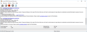 Accent OFFICE Password Recovery screenshot