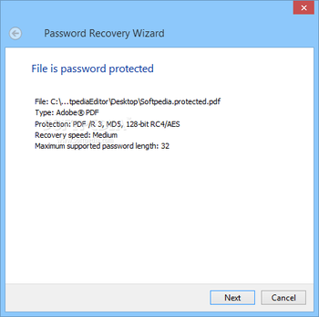 Accent PDF Password Recovery screenshot 2