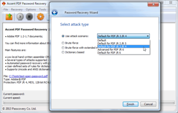 Accent PDF Password Recovery screenshot