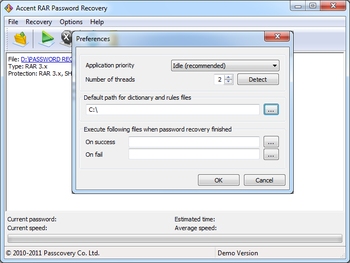 Accent RAR Password Recovery  screenshot