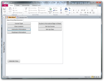 Access Class Database screenshot