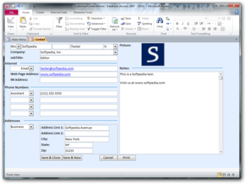 Access Customer Contact Database screenshot