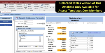 Access Database for Small Business Payroll Tax screenshot