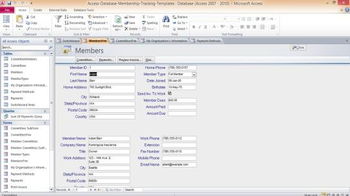 Access Database Membership Tracking Templates screenshot 3