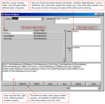 Access Development Tools Demo screenshot