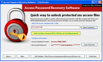 Access File Password Recovery screenshot
