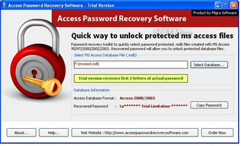 Access File Password Recovery screenshot 3