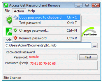 Access Get Password and Remove screenshot