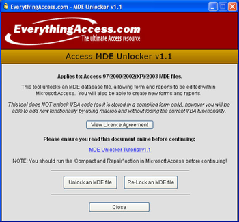 Access MDE Unlocker screenshot 2