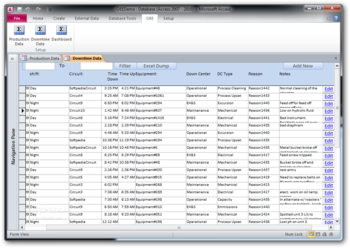Access OEE Database screenshot 2
