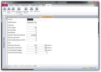Access OEE Database screenshot 4
