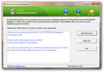Access Password Recovery screenshot