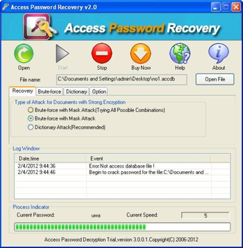 Access Password Recovery screenshot