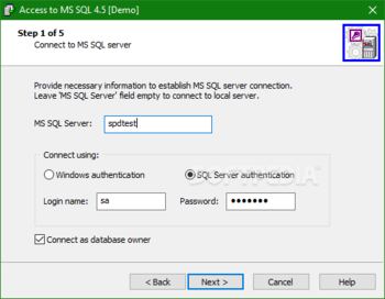Access to MS SQL screenshot 2