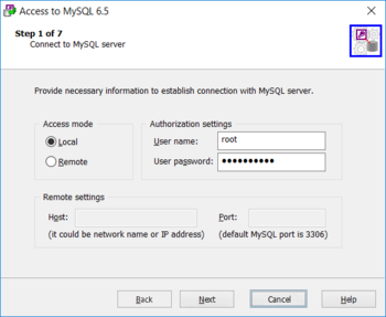 Access to MySQL screenshot 2