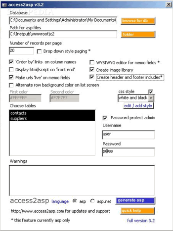 access2asp screenshot