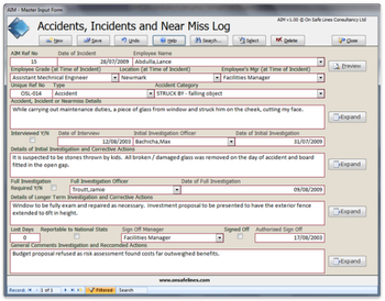 Accident and Investigation Management screenshot