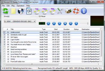 Accord CD Ripper Professional screenshot