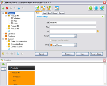 Accordion Menu Advancer for Expression Web screenshot