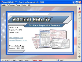 Account Ability 2009 Tax Form Preparation screenshot