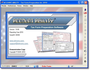 Account Ability 2010 Tax Form Preparation screenshot