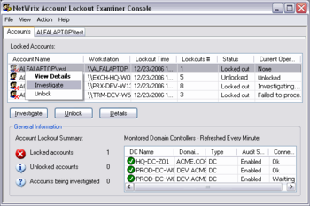 Account Lockout Examiner screenshot