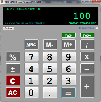 Accountant online euro calculator (Ucka) screenshot