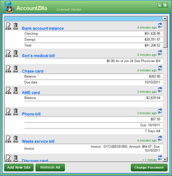 AccountZilla screenshot