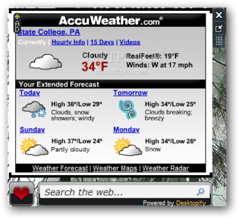 Accu weather Forecast screenshot