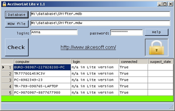 AccUserList Lite screenshot