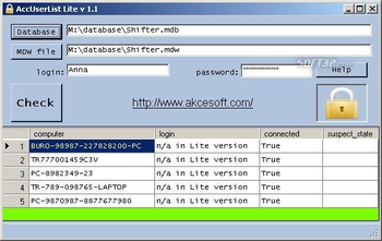 AccUserList Lite screenshot 2