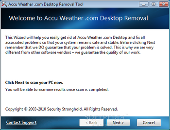 AccuWeather.com Desktop Removal Tool screenshot