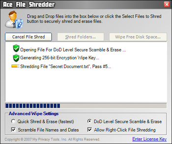 Ace File Shredder screenshot