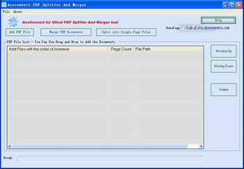 AceConvert Splitter and Merge PDF 2.0 screenshot