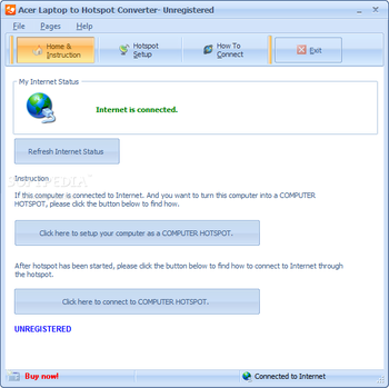 Acer Laptop to Hotspot Converter screenshot